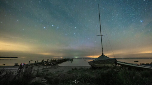 310819 Nordlys og store bjørn over Ordrup Strand