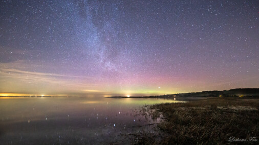 280219 Nordlys og mælkevejen over Bjergene, Odsherred