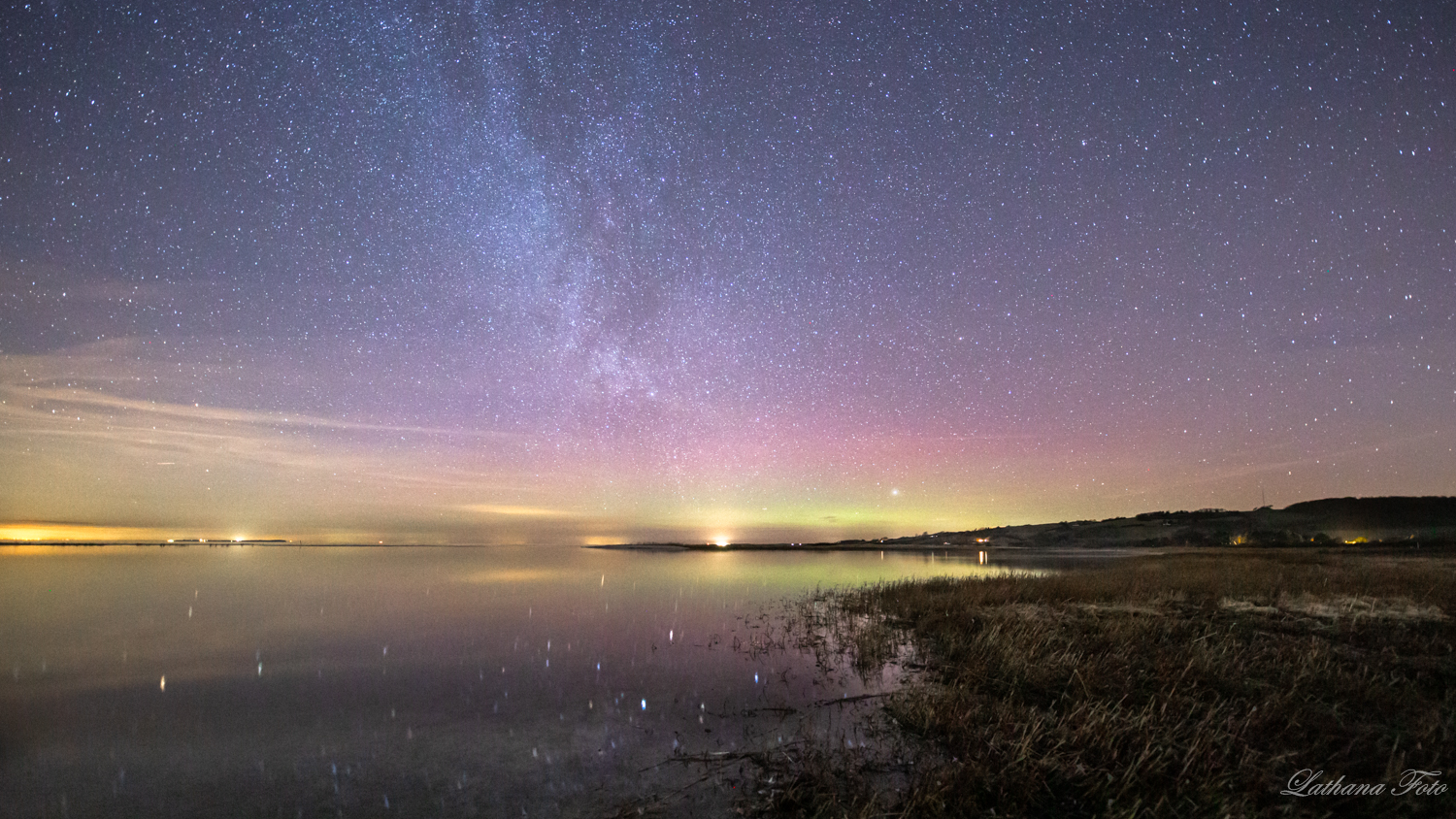 280219 Nordlys og mælkevejen over Bjergene, Odsherred