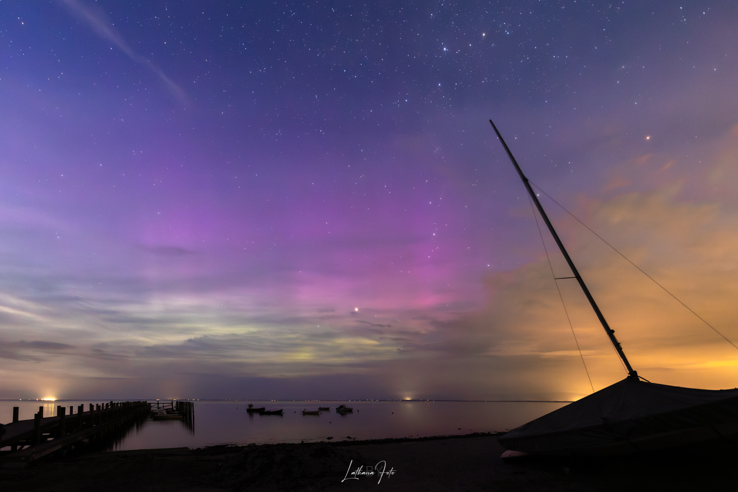 Nordlys på Ordrup strand. K9A7551.